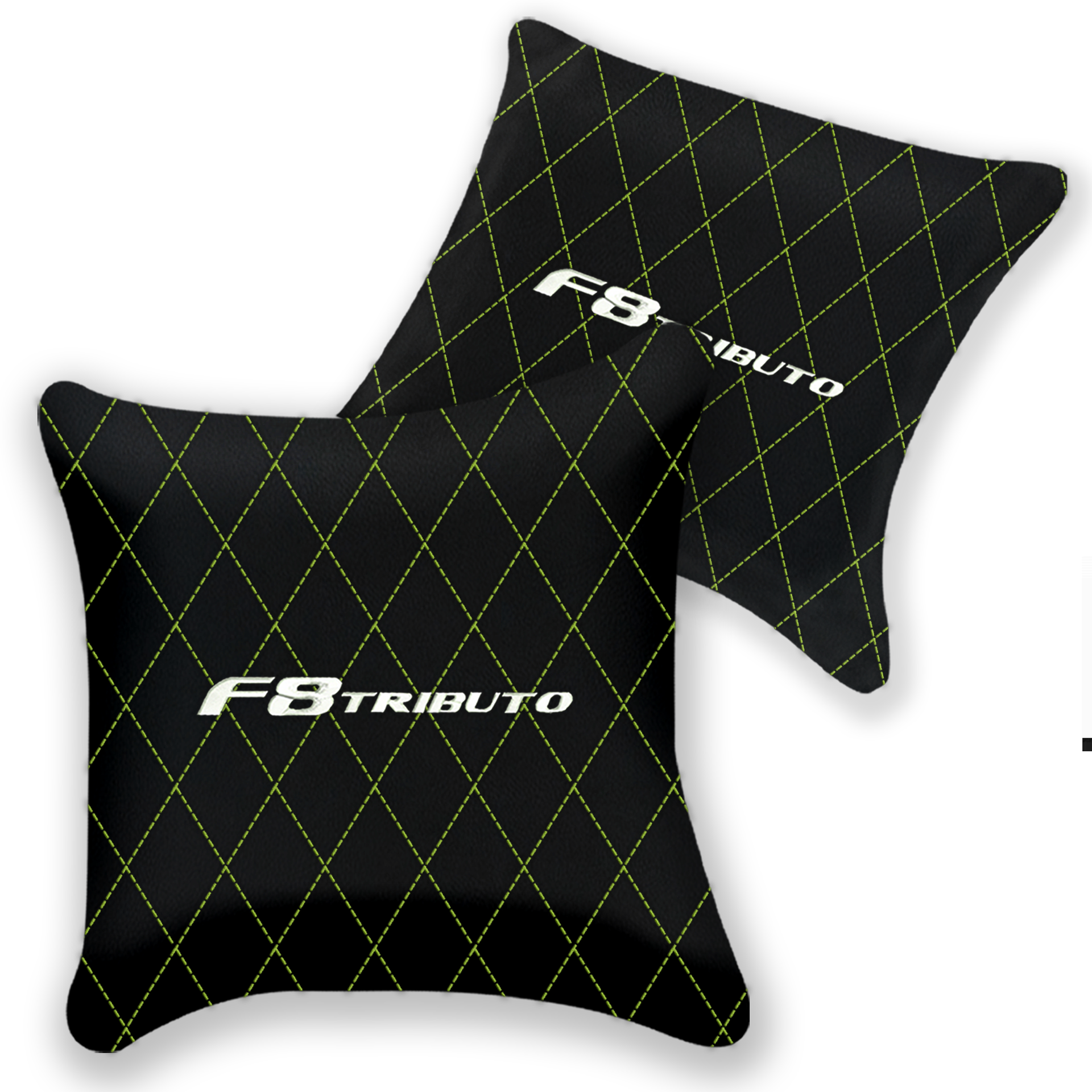 Customizable Black Leather Pillows for Ferrari F8 Spider (2019-2023)