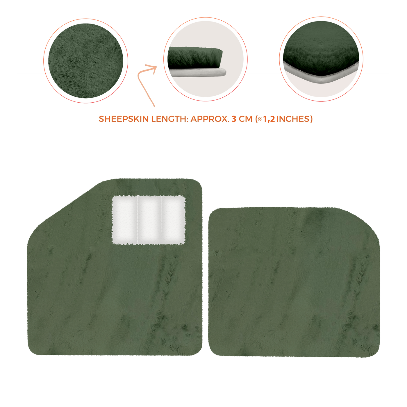 Sheepskin Floor Mats for Aston Martin Vulcan (2015-2016) Track Car - Luxury