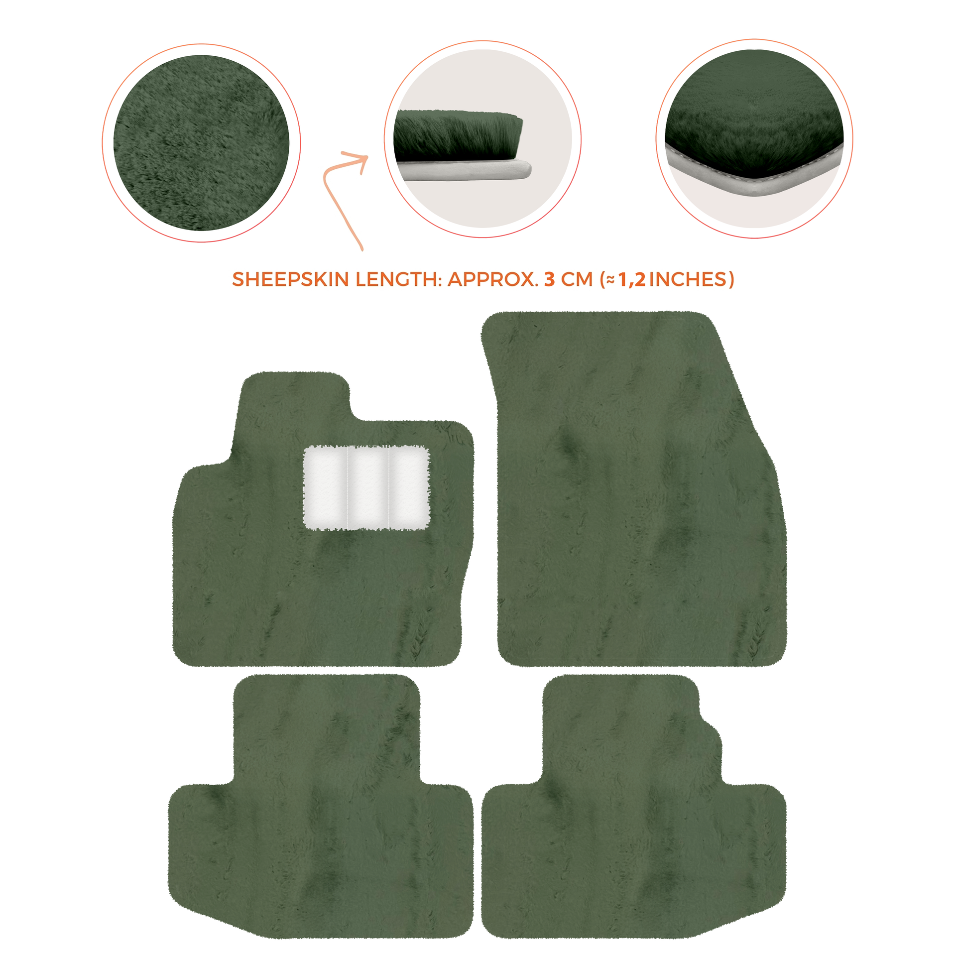 Luxury Sheepskin Floor Mats for Range Rover Sport L460 (2022-2024)