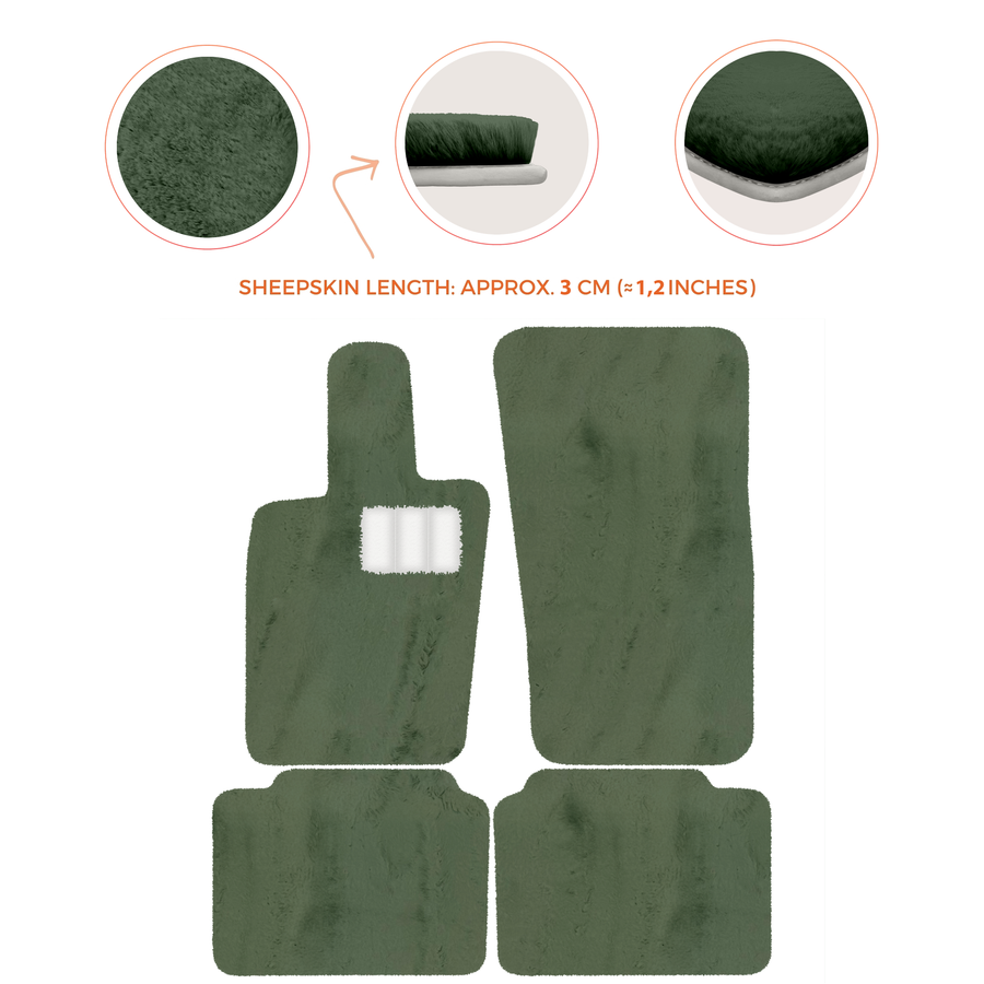 Luxury Sheepskin Floor Mats for Porsche Panamera (2017-2023)