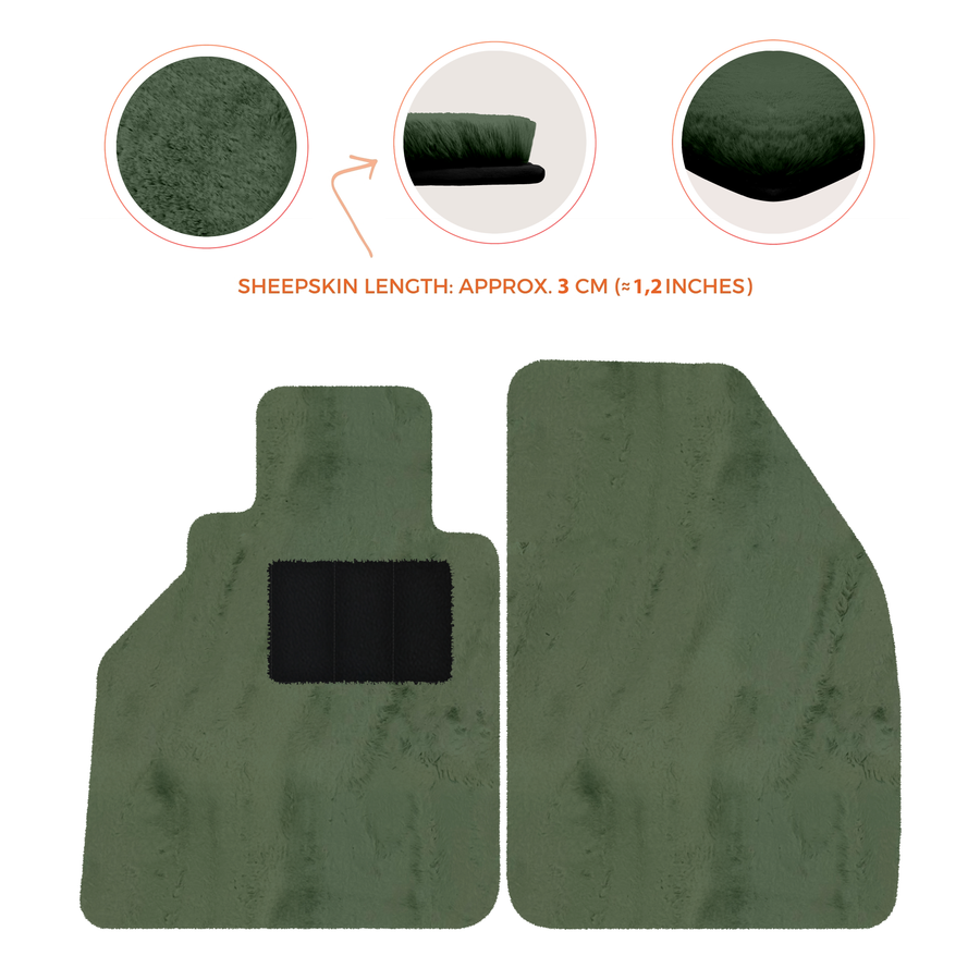Tapis de voiture en peau de mouton pour Porsche 986 Boxster (1996-2004) - Longueur de peau de mouton, Options de couleur variées