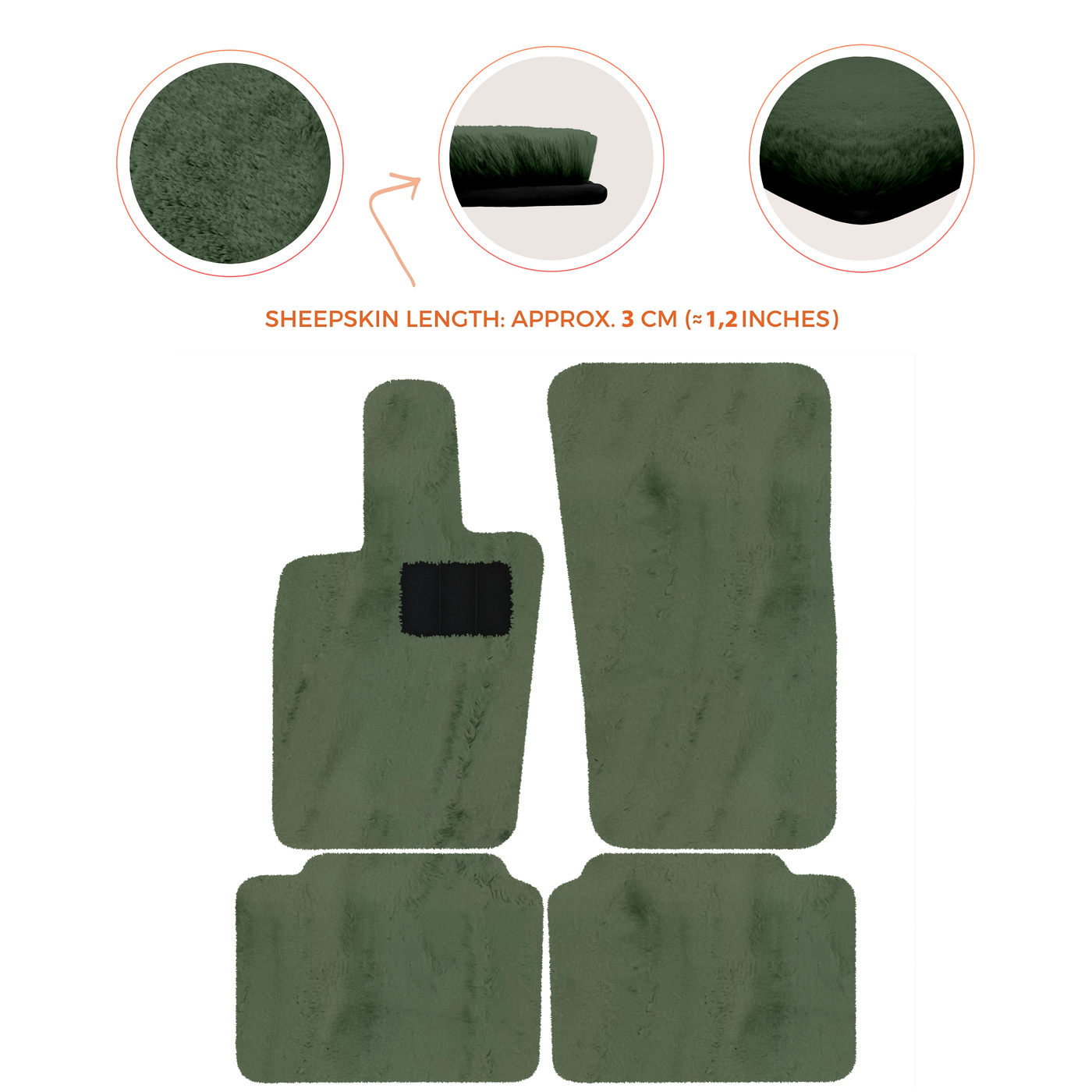 Luxury Sheepskin Floor Mats for Porsche Panamera (2017-2023)