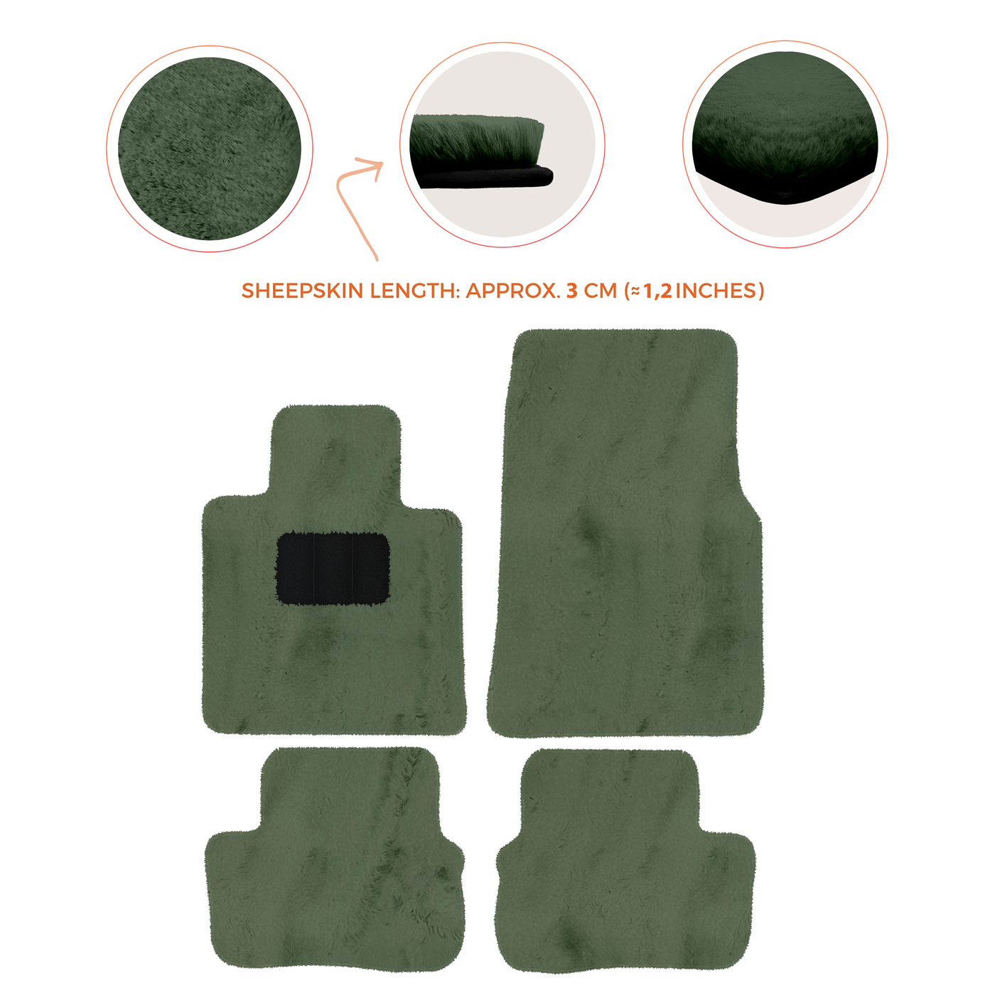 Premium Sheepskin Floor Mats for Rolls-Royce Shadow (1965-1977)