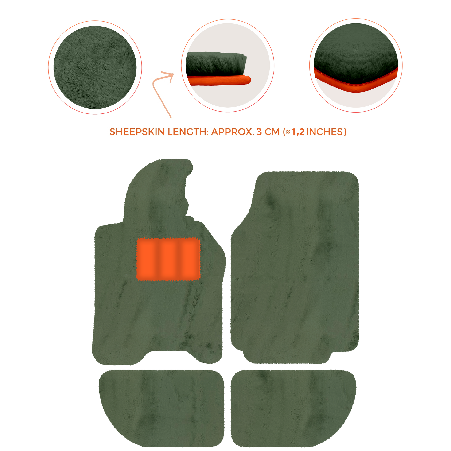 Sheepskin Floor Mats for Porsche 944 (1981-1991) | Custom Colors
