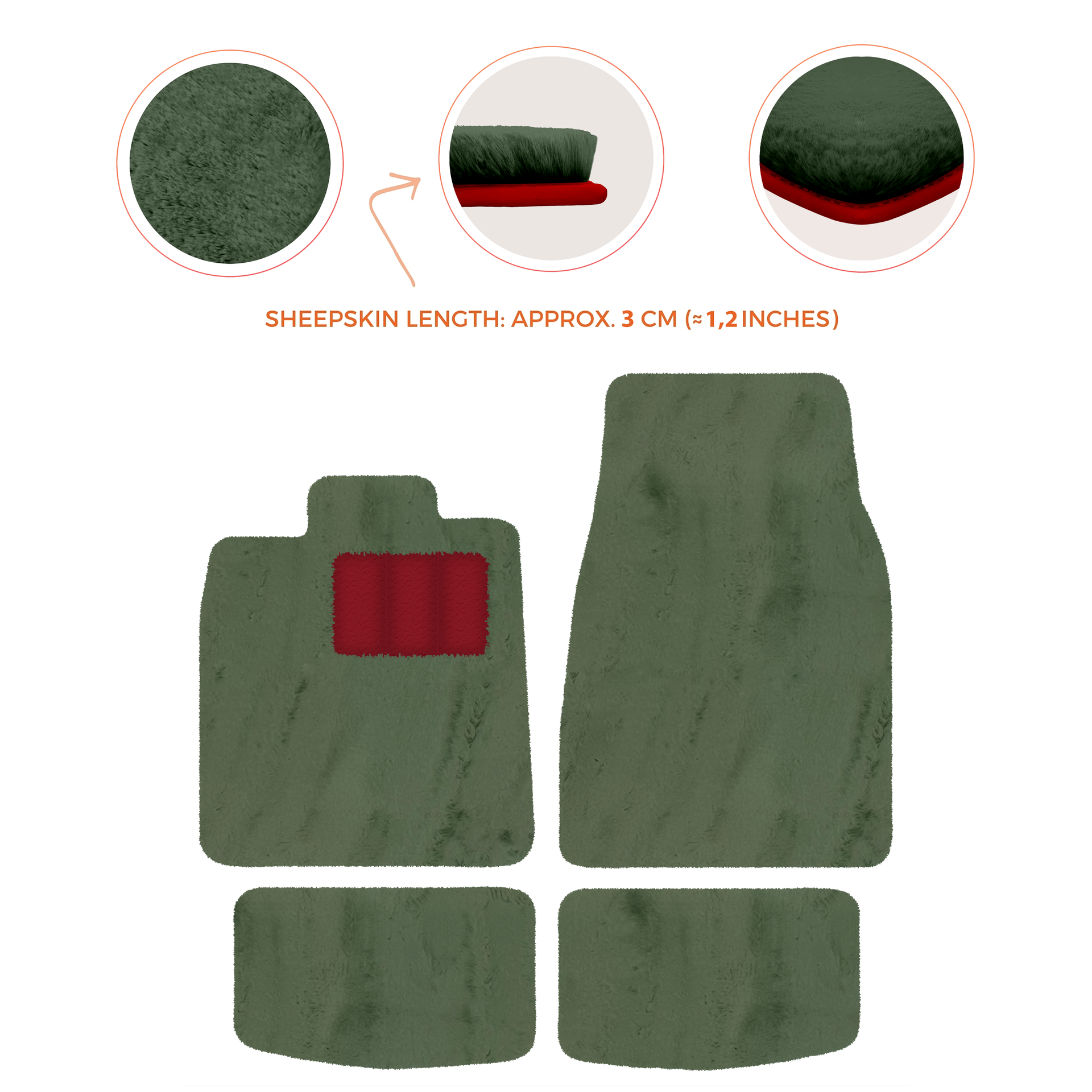 Premium Sheepskin Floor Mats for Porsche Panamera (2009-2016)