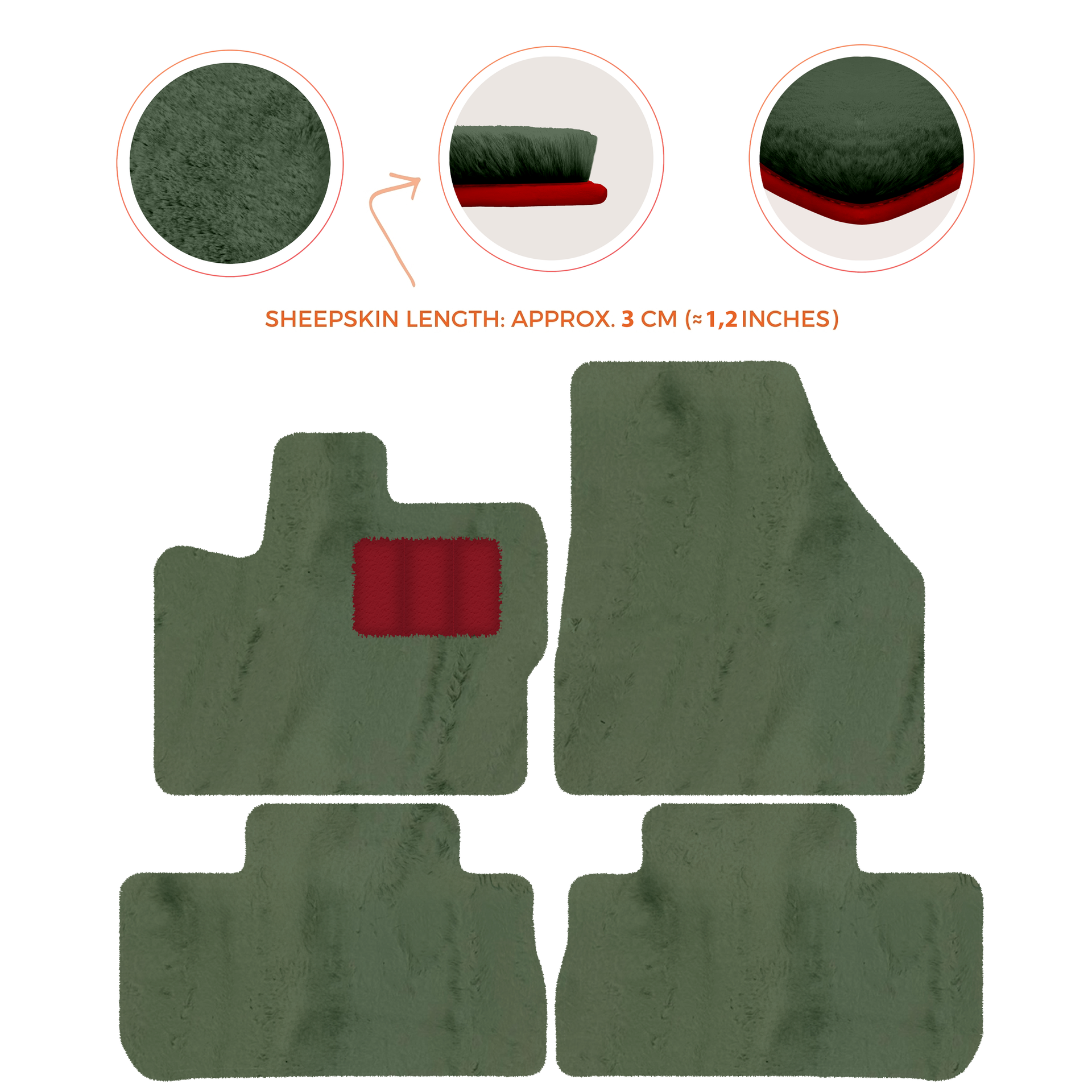 Premium Sheepskin Floor Mats for 2003-2007 Land Rover Freelander