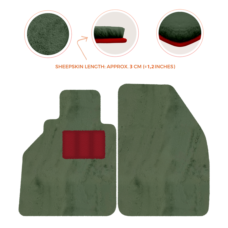 Tapis de voiture en peau de mouton pour Porsche 986 Boxster (1996-2004) - Longueur de peau de mouton, Options de couleur variées
