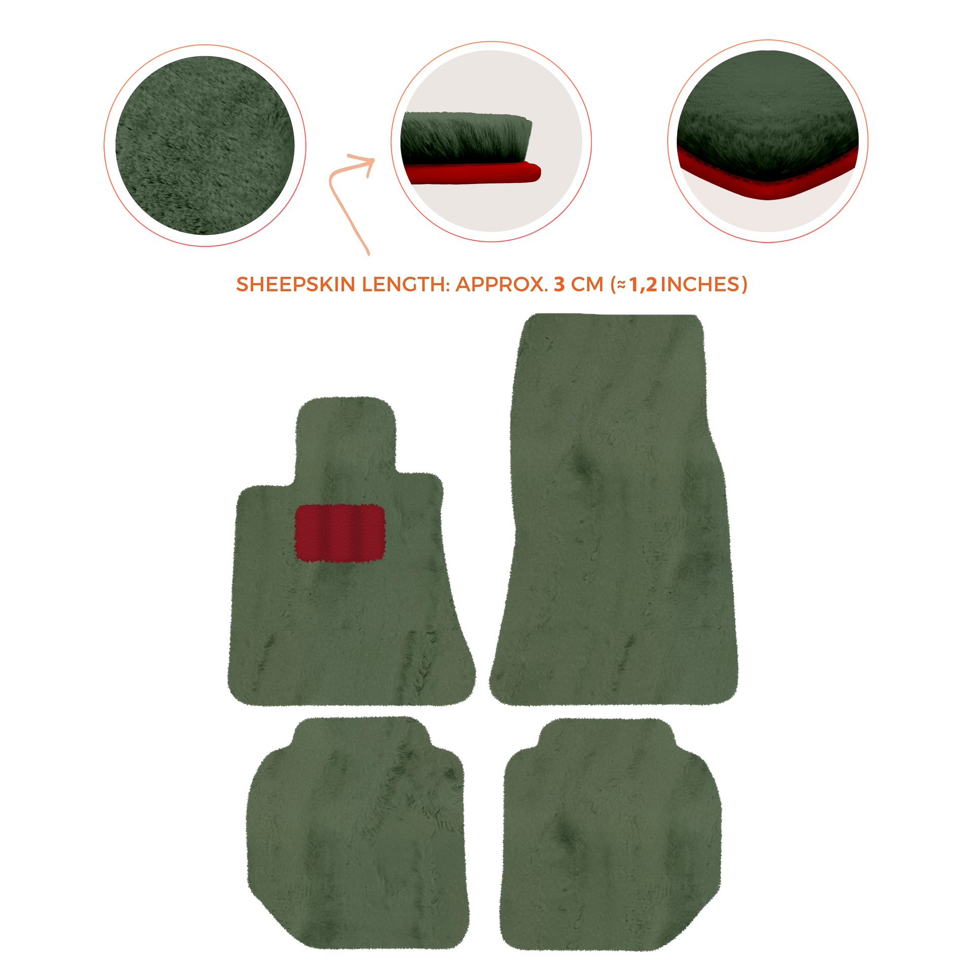 Premium Sheepskin Floor Mats for Bentley Continental GTC (2011-2018)