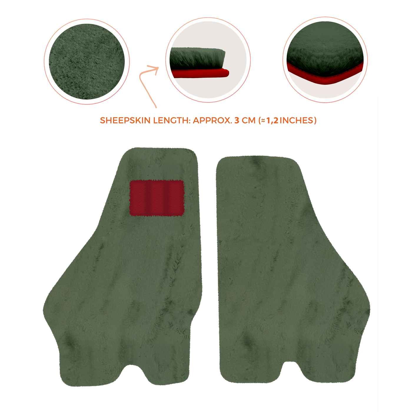 Luxury Sheepskin Floor Mats for Lamborghini Urus (2018-2026)