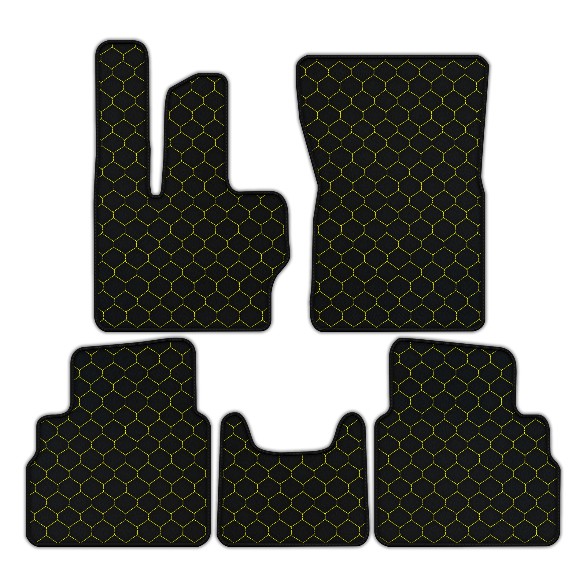 Customizable Leather Floor Mats with Hex Pattern for Mercedes Benz G-Class W463 (2018-2023)