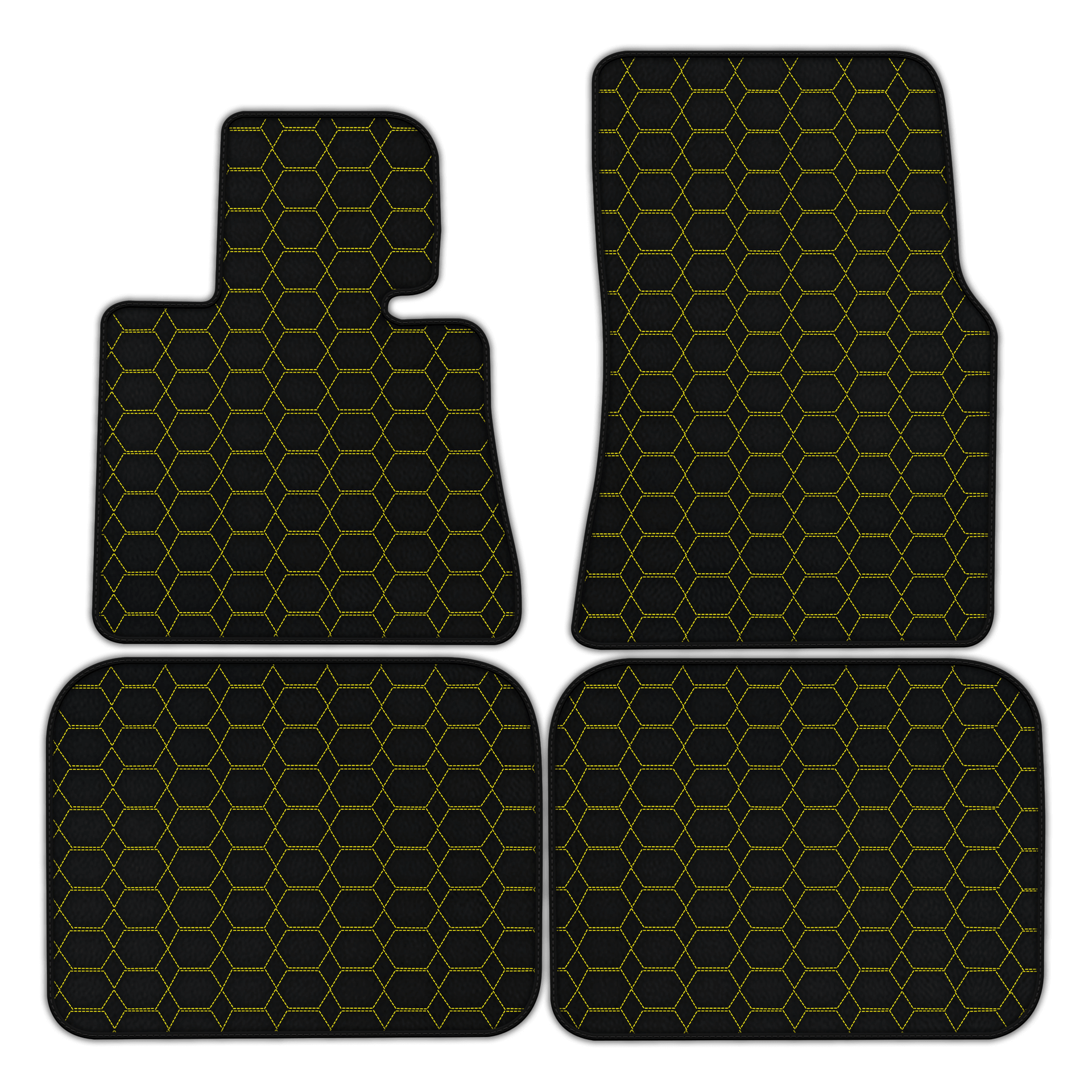 Customizable Leather Floor Mats with Hexagon Hex Pattern for Rolls Royce Phantom Sedan (2003-2016)