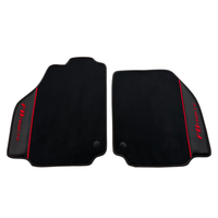 Premium Black Leather & Carbon Fiber Floor Mats for Ferrari F8 Tributo