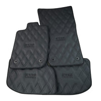 Bentley Continental GT (2018–2023) Black Floor Mats - with Leather | ER56 Design