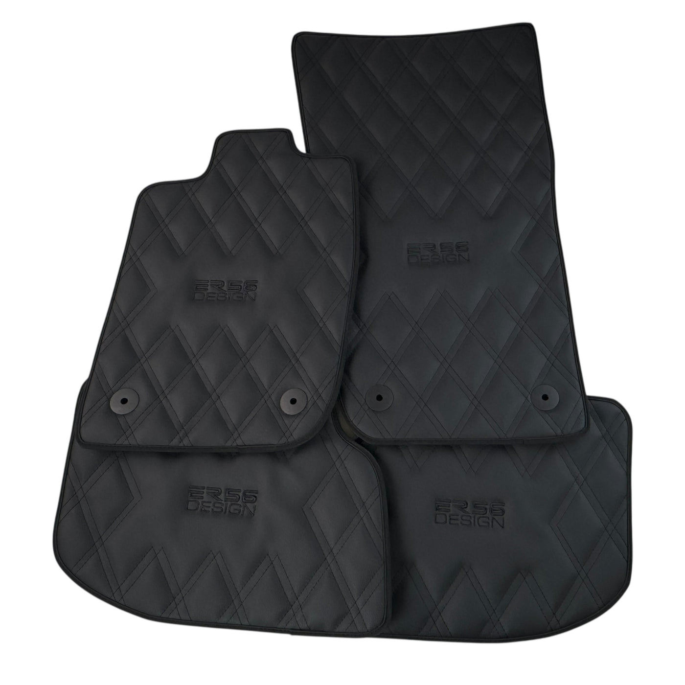 Bentley Continental GT (2018–2023) Black Floor Mats - with Leather | ER56 Design