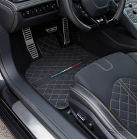 Tapis de voiture pour Lamborghini Huracan Perfomante en cuir Alcantara | Drapeau italien