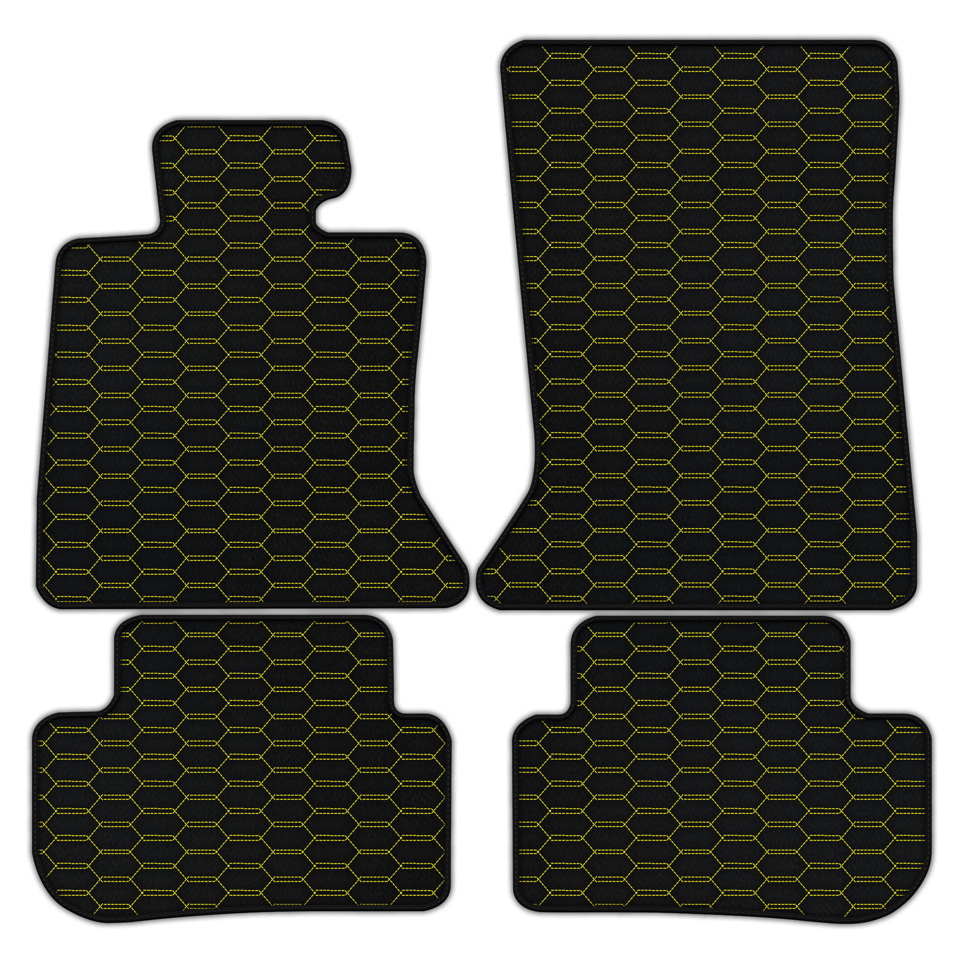 Customizable Leather Floor Mats with Interlaced Hex Pattern for Rolls Royce Wraith (2013–2023)