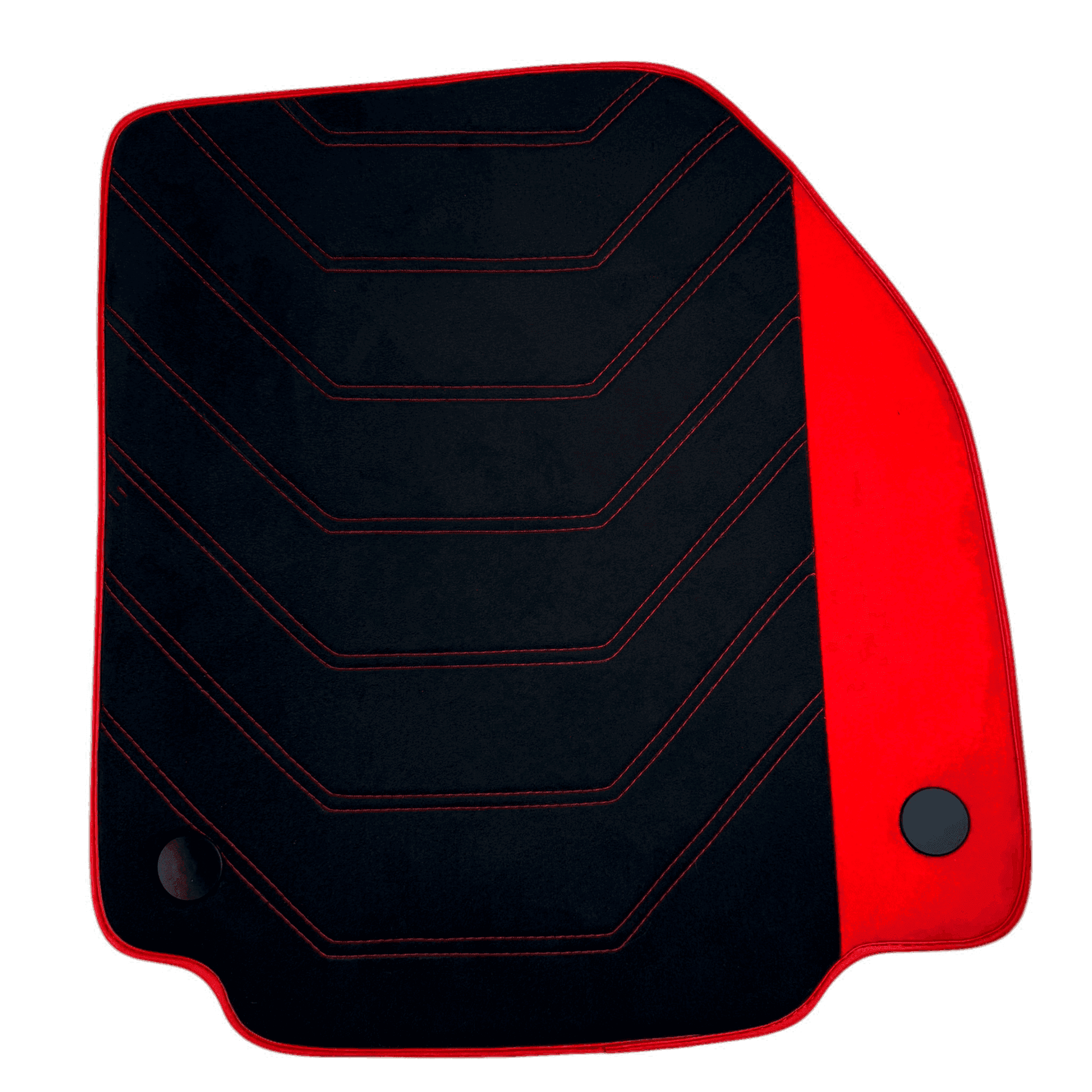 Black Alcantara Floor Mats for Ferrari 488 GTB (2016-2022) with Red Alcantara Accents