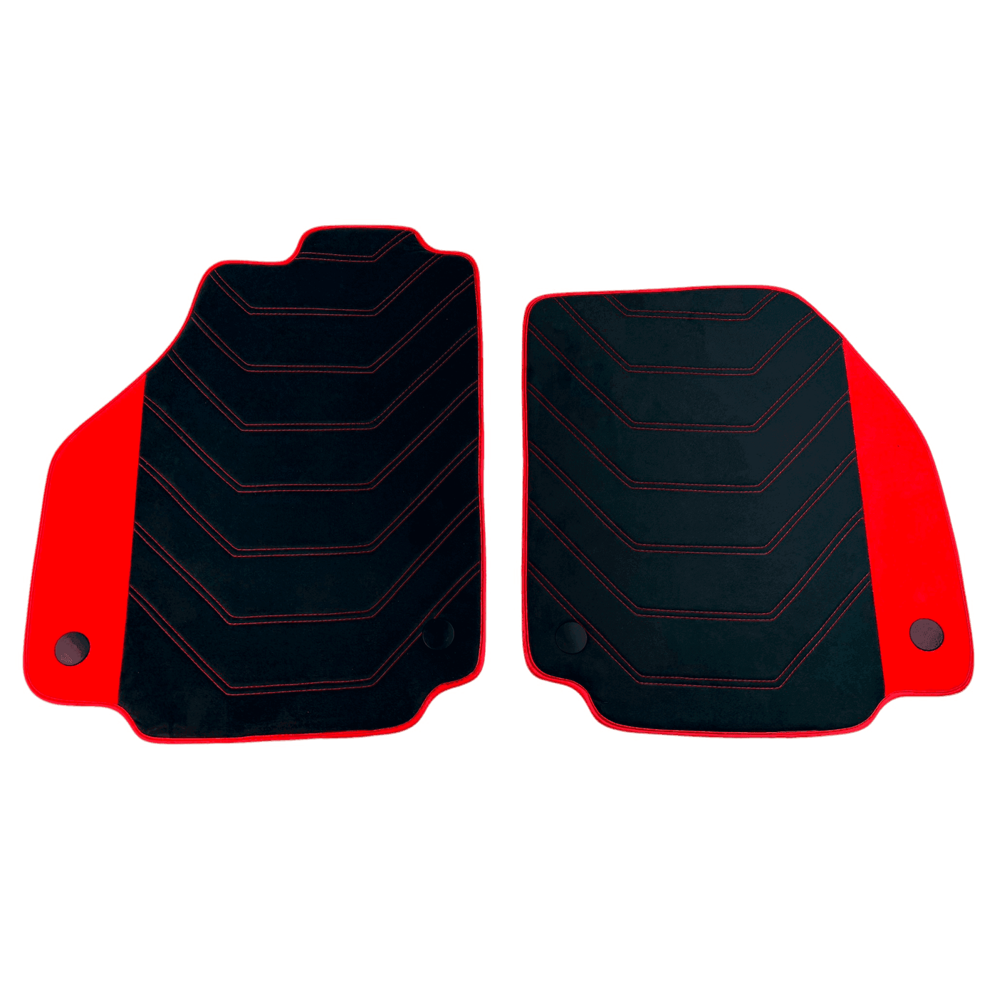Black Alcantara Floor Mats for Ferrari 488 GTB (2016-2022) with Red Alcantara Accents