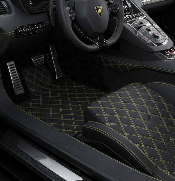 Interior look of floor mats for Lamborghini Aventador (2012-2022)