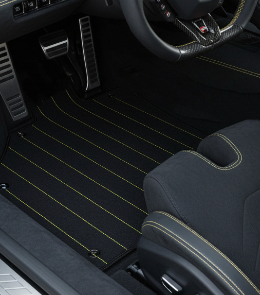 Customizable Floor Mats from Carpet with Leather for Lamborghini Sian (2020-2022) - AutoWin