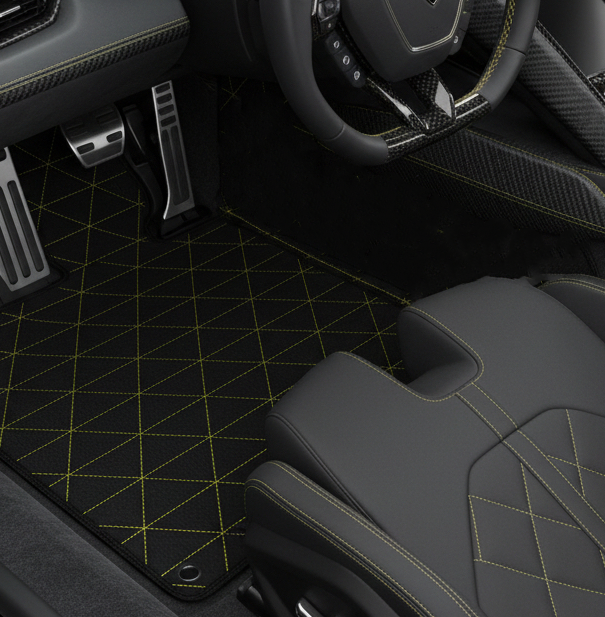 Customizable Floor Mats from Carpet with Leather for Lamborghini Sian (2020-2022) - AutoWin