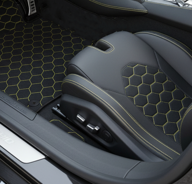 Customizable Leather Floor Mats with Square Pattern for Lamborghini Temerario (2025-2026) - AutoWin