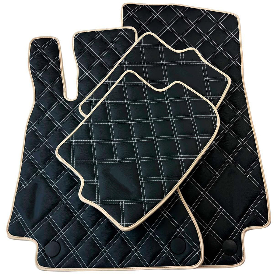 Customizable Black and Beige Trim Floor Mats For Mercedes Benz M-Class W163 (1997-2005) - AutoWin