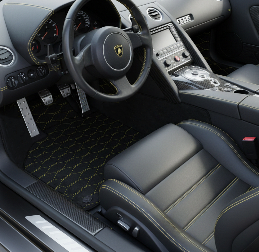 Tapis de voiture bleus pour Lamborghini Murcielago de la marque AutoWin - AutoWin.EU