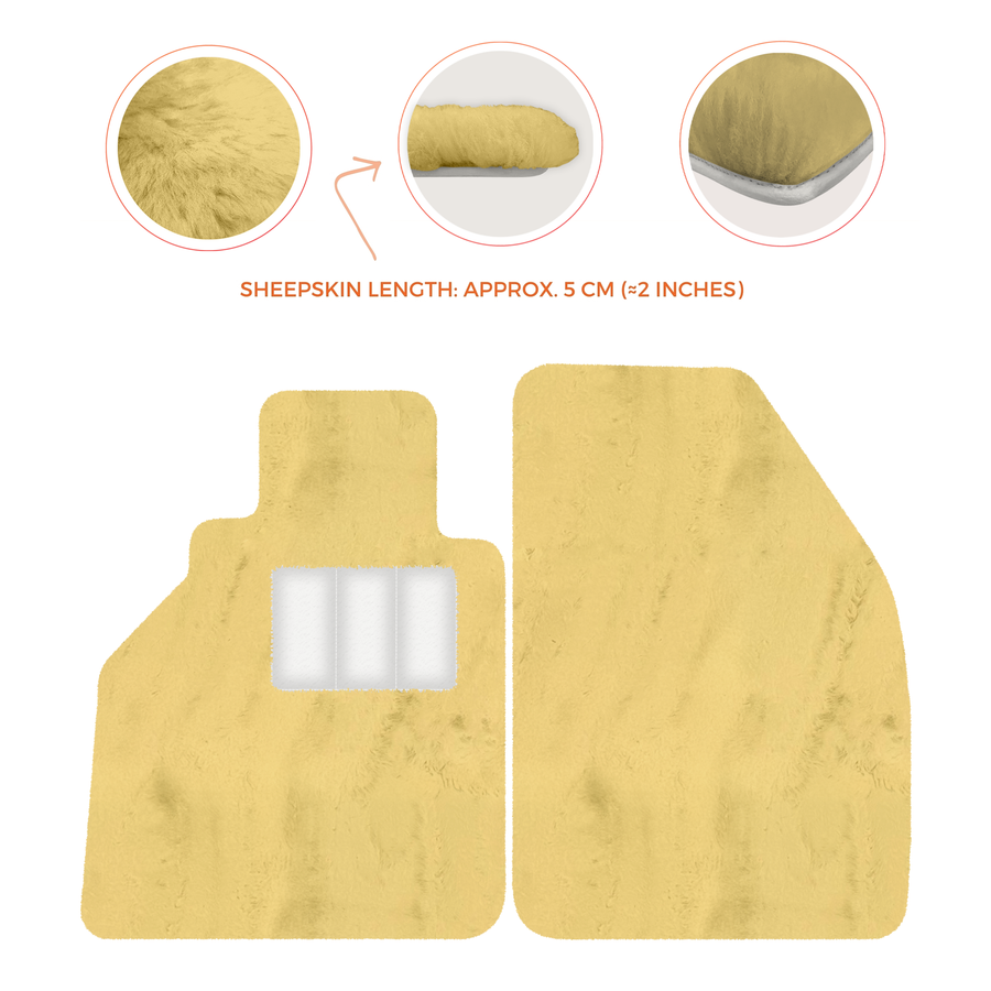 Tapis de voiture en peau de mouton pour Porsche 986 Boxster (1996-2004) - Longueur de peau de mouton, Options de couleur variées