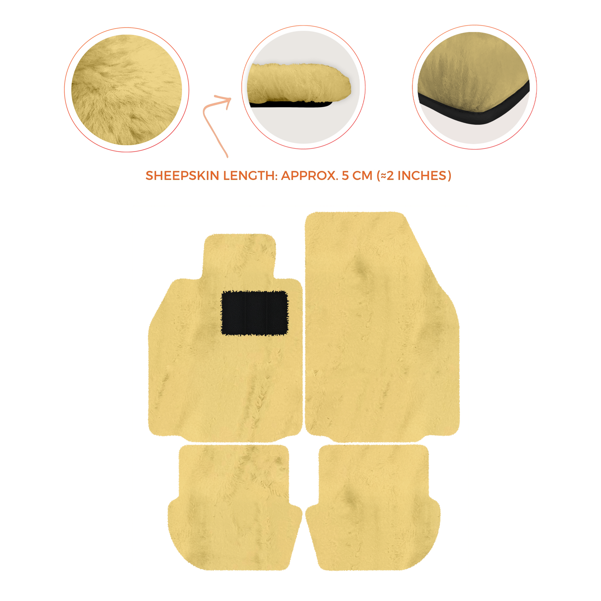 Premium Luxury Sheepskin Floor Mats for Porsche 911 (2004-2012)