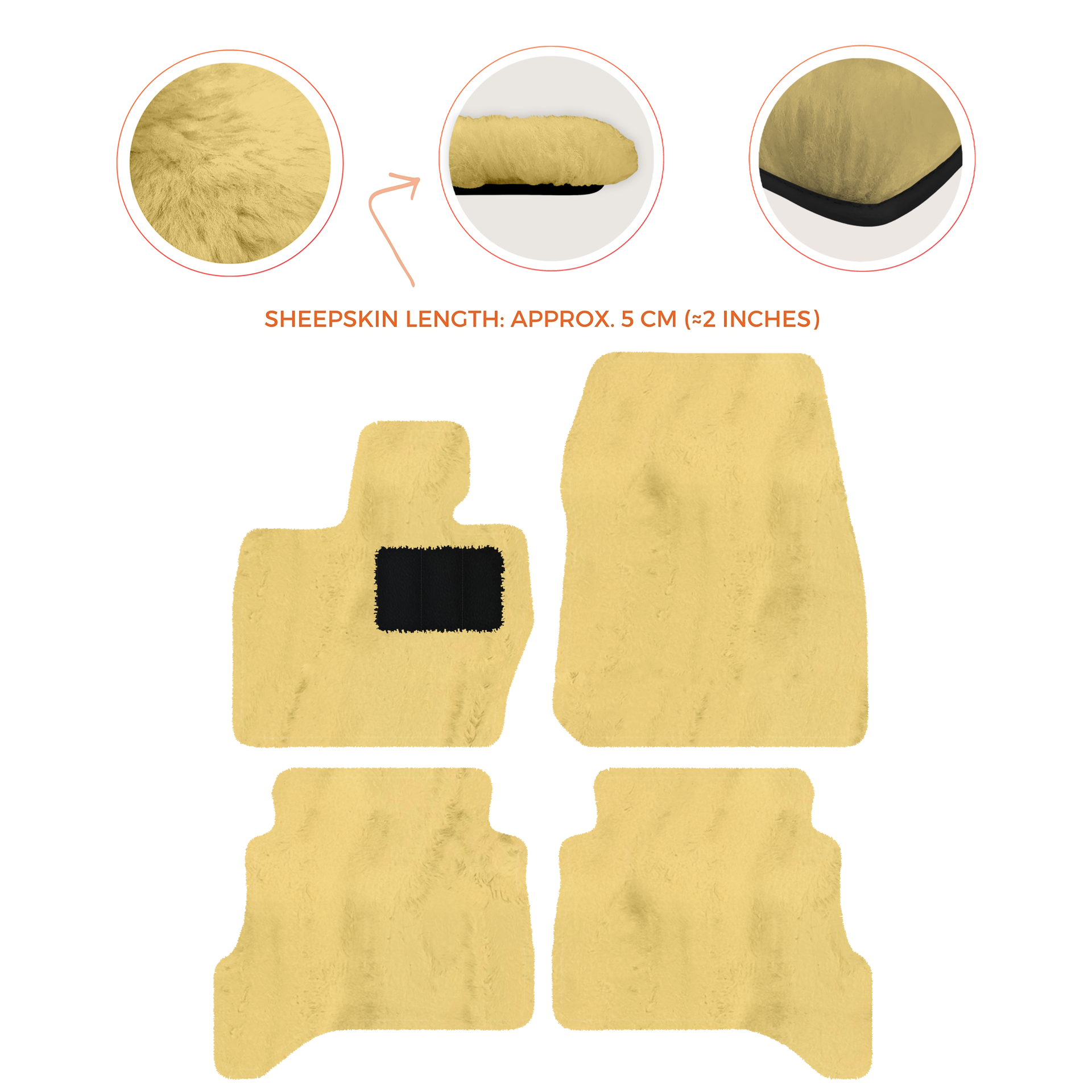 Premium Sheepskin Floor Mats for Range Rover Evoque (2015-2019)