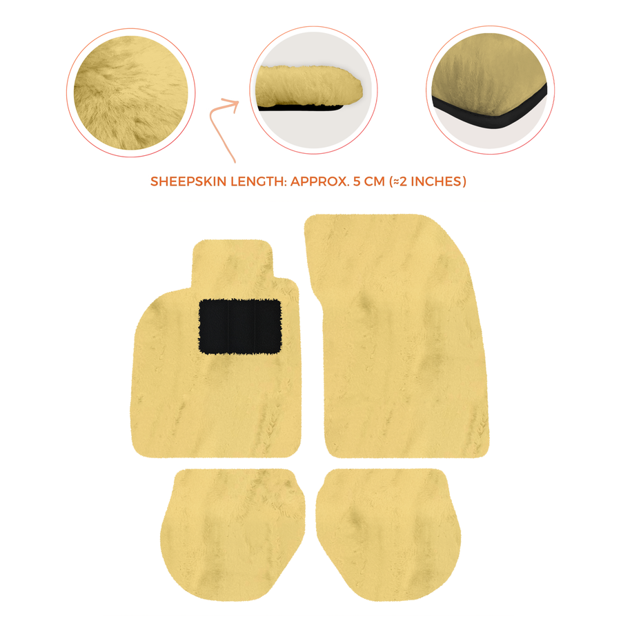 Tapis de voiture en peau de mouton pour Porsche 911-993 (1993-1998) - Longueur de peau de mouton, Options de couleur variées