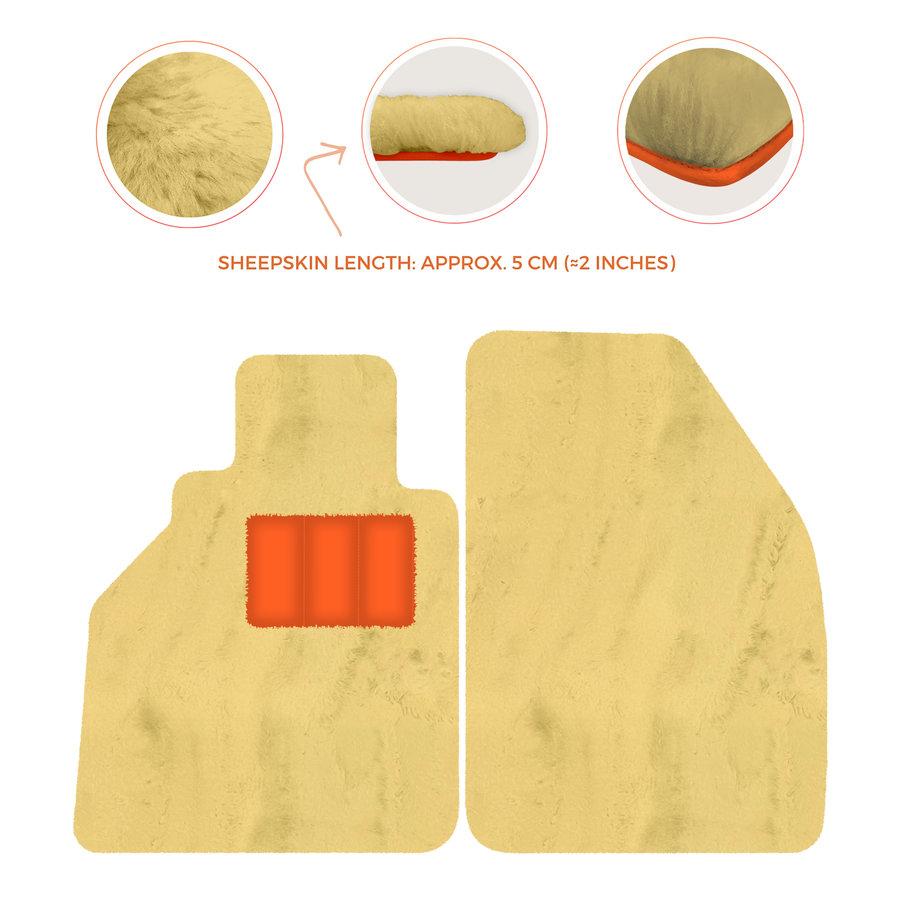 Tapis de voiture en peau de mouton pour Porsche 986 Boxster (1996-2004) - Longueur de peau de mouton, Options de couleur variées