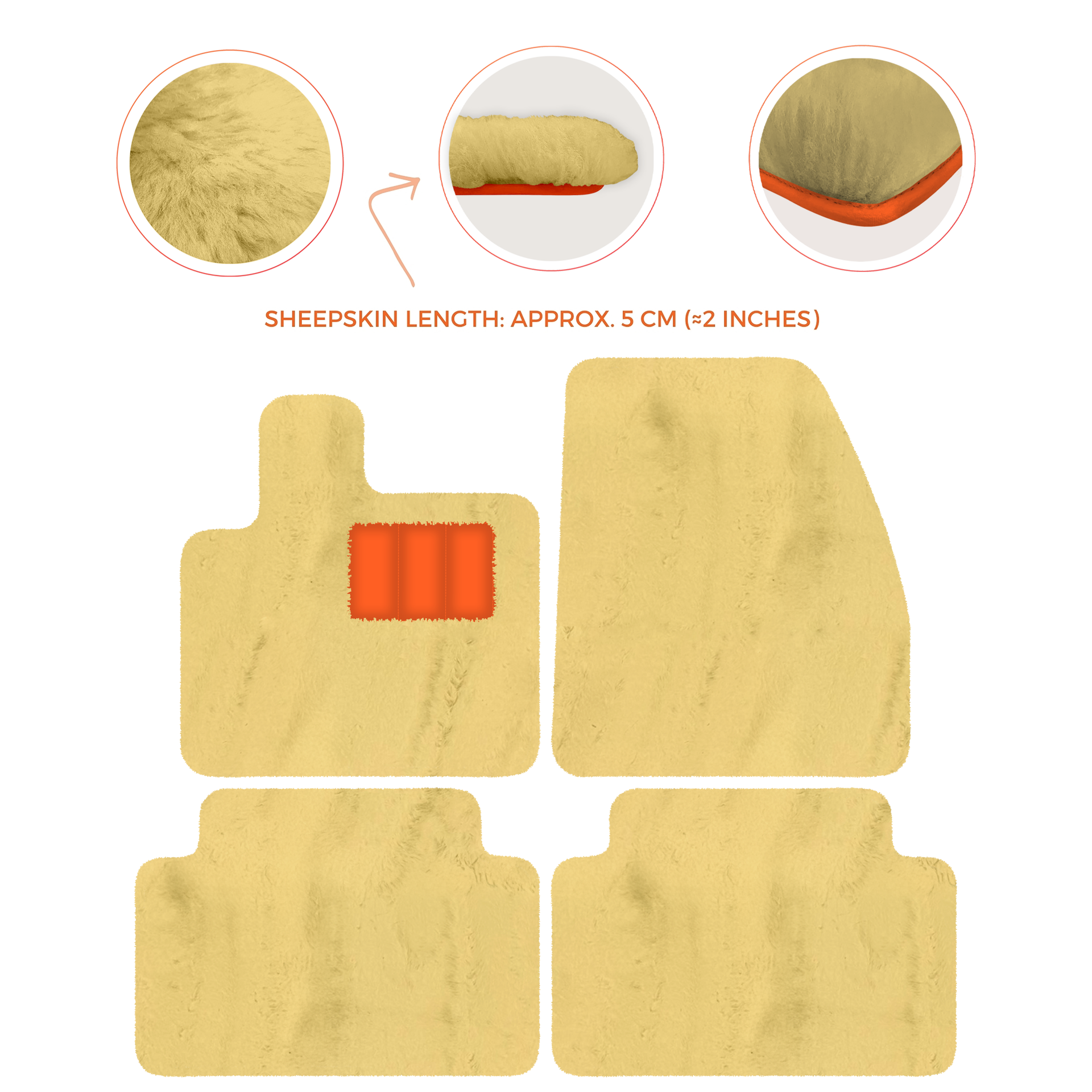 Premium Sheepskin Floor Mats for Range Rover Evoque (2016-2024)