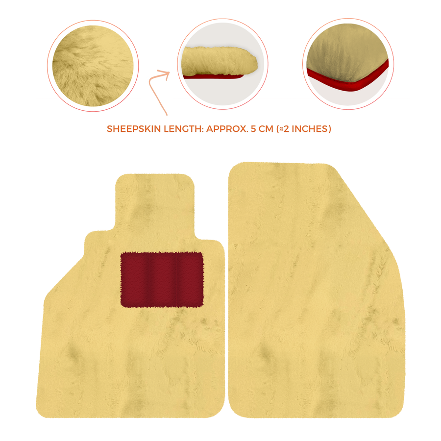 Tapis de voiture en peau de mouton pour Porsche 986 Boxster (1996-2004) - Longueur de peau de mouton, Options de couleur variées