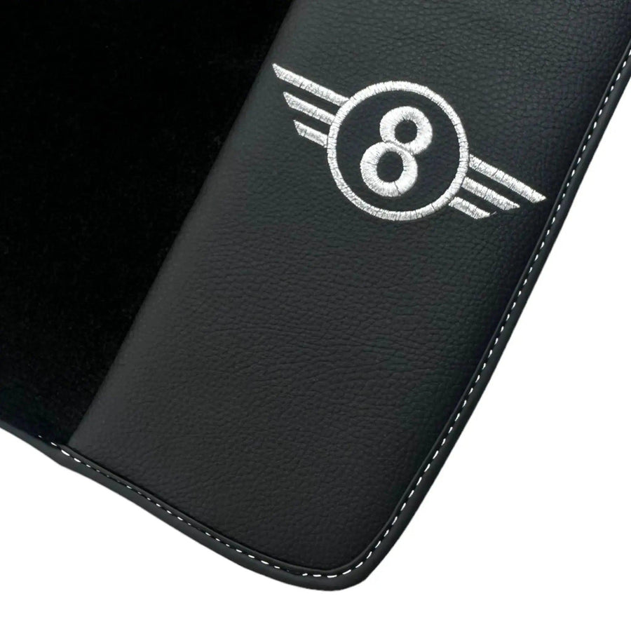 Black Floor Mats for Mini Cooper / One Electric (2020-2023) with Leather - AutoWin