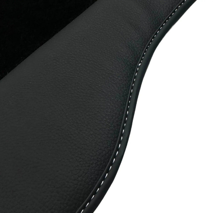 Black Floor Mats for Mini Cooper / One Electric (2020-2023) with Leather - AutoWin