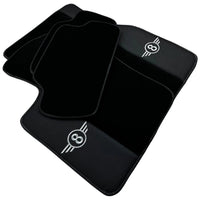 Black Floor Mats for Mini Cooper / One F56 3-doors (2014-2023) with Leather - AutoWin