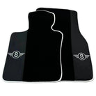 Black Floor Mats for Mini Cooper / One R50 (2001-2007) with Leather | White Trim - AutoWin