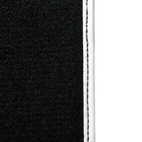 Black Floor Mats for Mini Cooper / One R50 (2001-2007) with Leather | White Trim - AutoWin