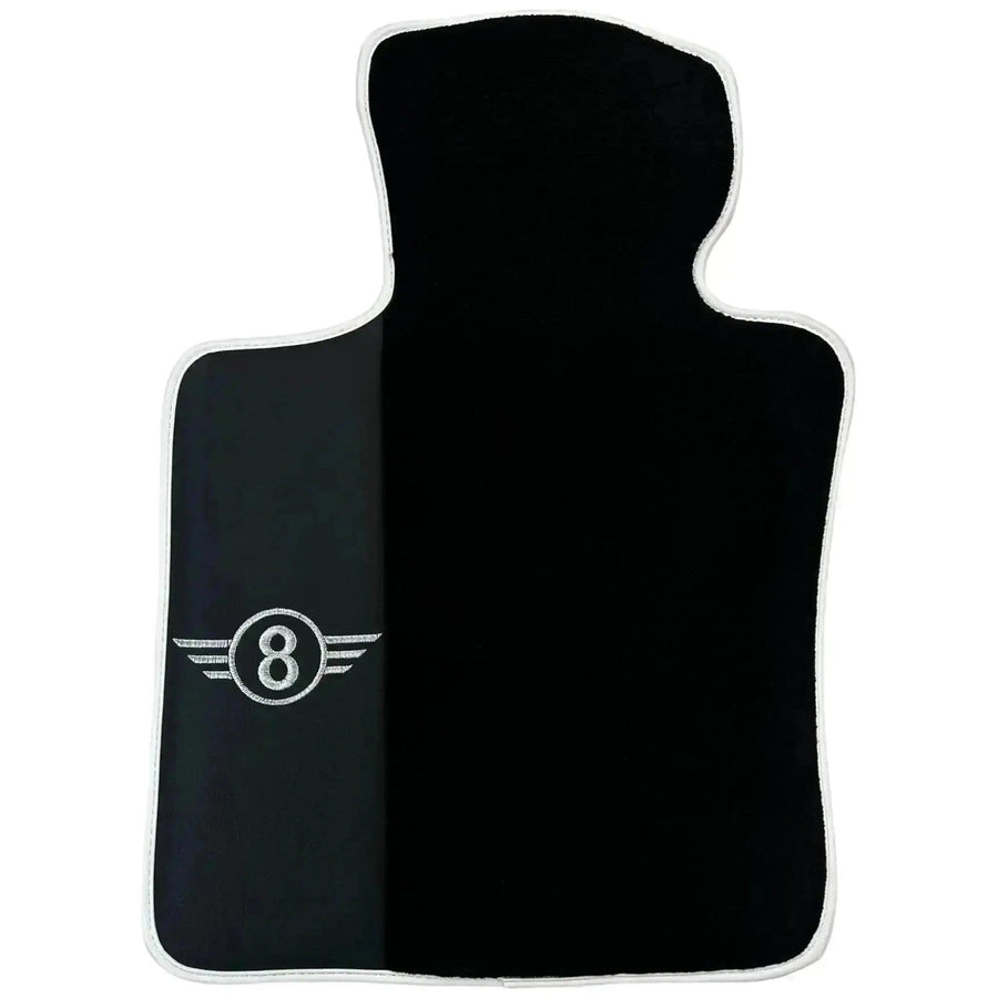 Black Floor Mats for Mini Cooper / One R53 (2001-2007) Cooper S with Leather | White Trim - AutoWin