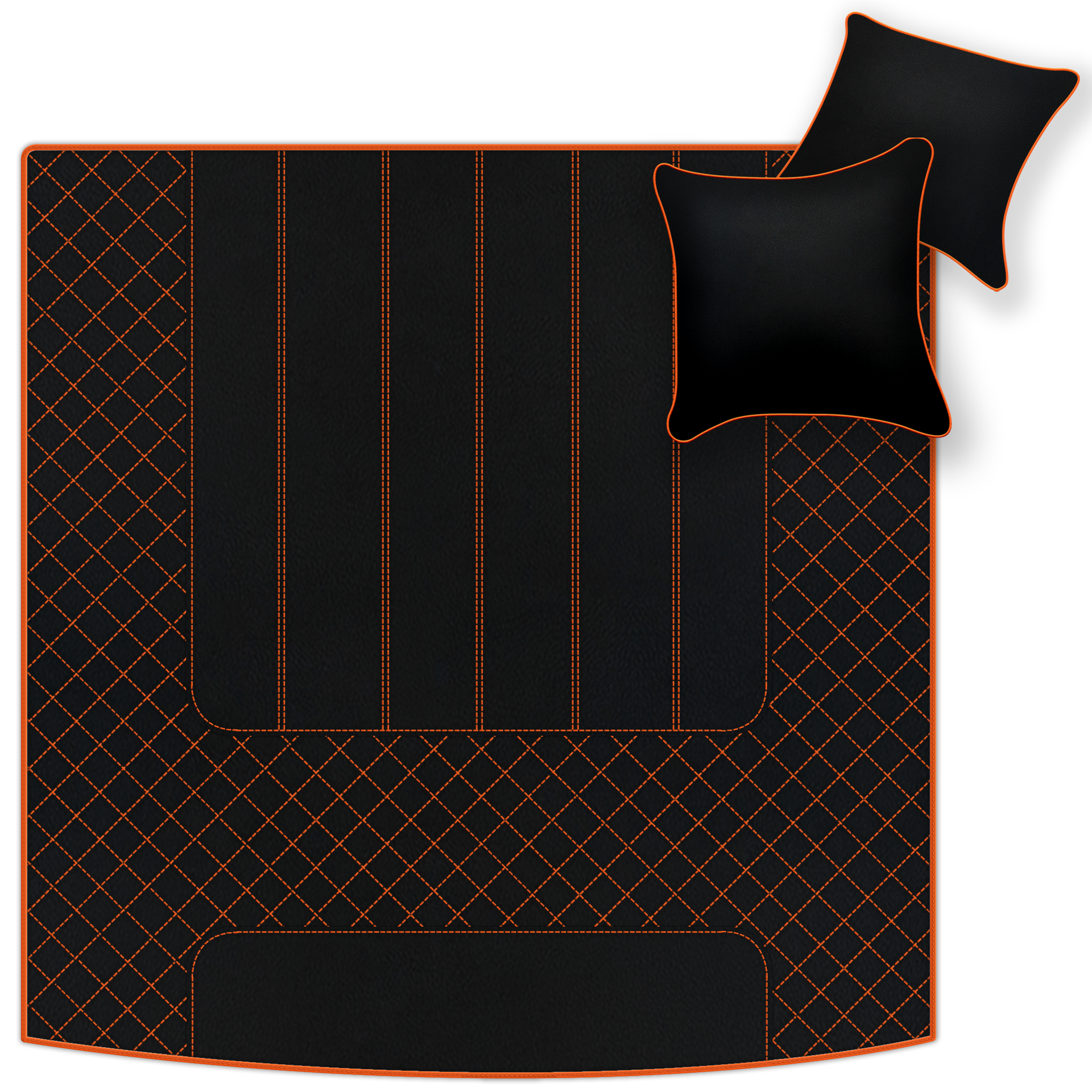 Tapis de voiture pour Bentley Flying Spur (2019-2023) en cuir Alcantara orange - AutoWin