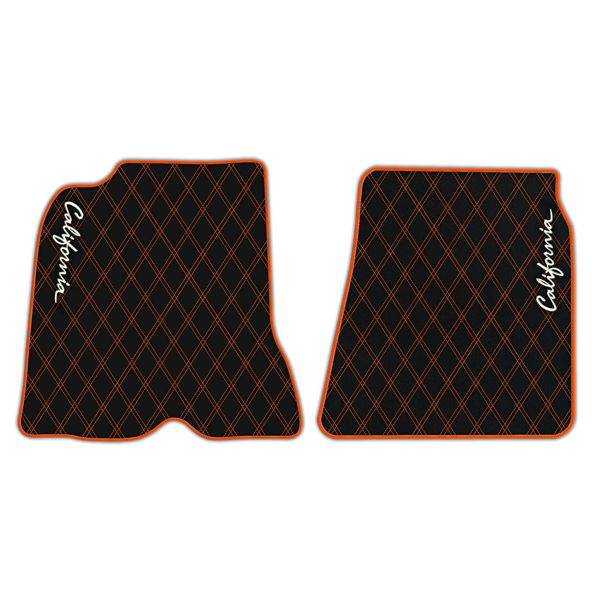 Orange Stitching Black Leather Floor Mats for Lamborghini Urus