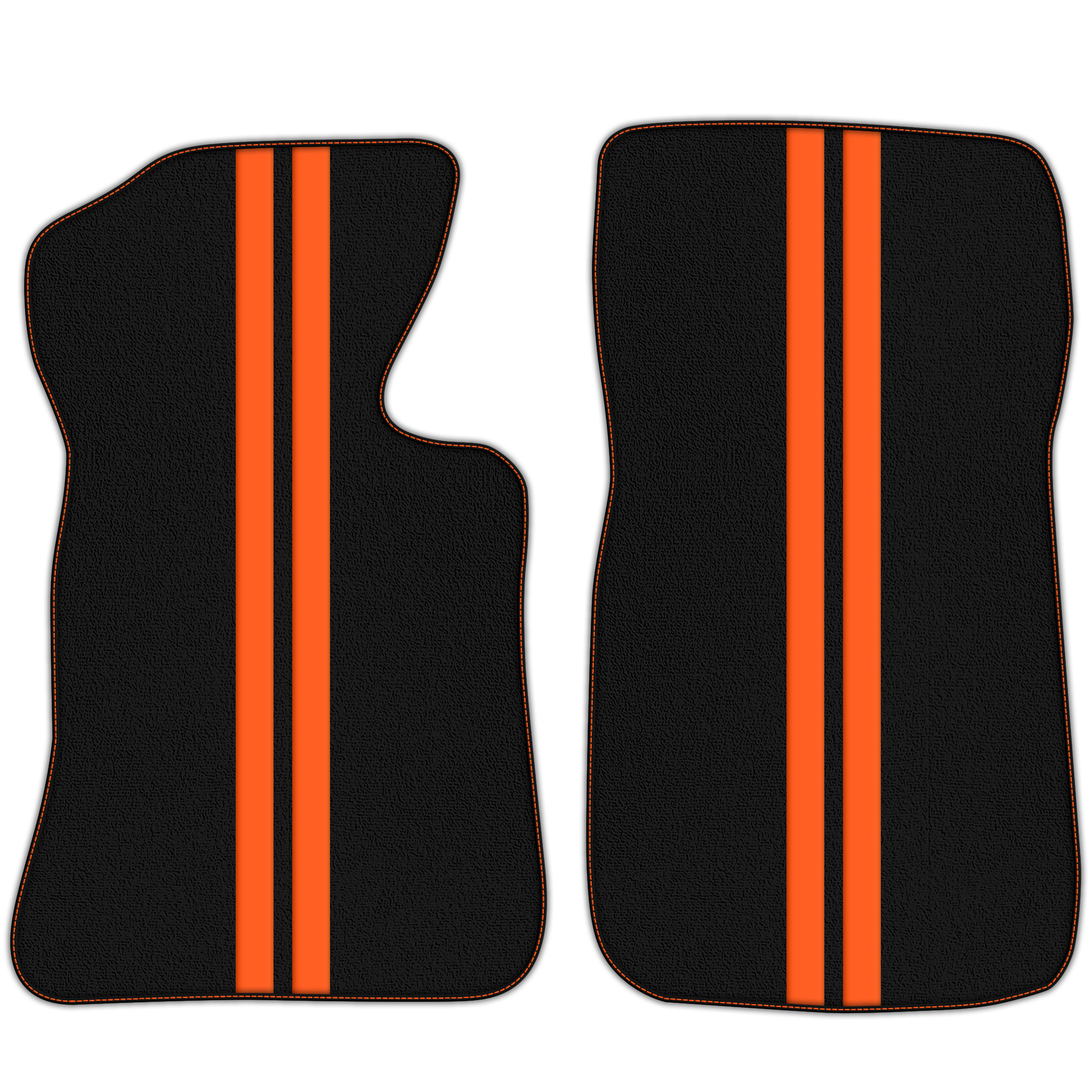 Black Floor Mats with Leather Line for Chevrolet Corvette C2 (1963-1967) - Various Colors