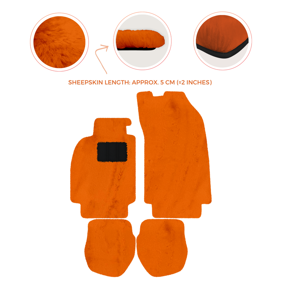 Tapis de voiture en peau de mouton pour Porsche 911 - 964 (1989-1994) - Longueur de peau de mouton, Options de couleur variées