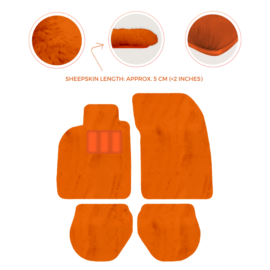Tapis de voiture en peau de mouton pour Porsche 911-993 (1993-1998) - Longueur de peau de mouton, Options de couleur variées