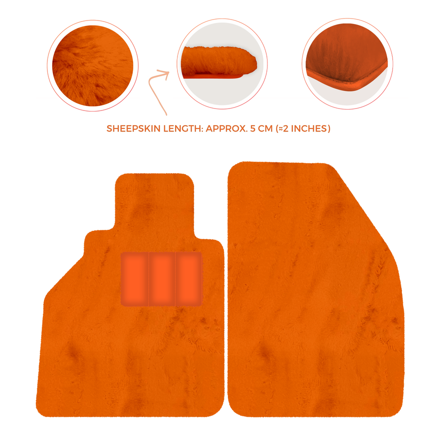 Tapis de voiture en peau de mouton pour Porsche 986 Boxster (1996-2004) - Longueur de peau de mouton, Options de couleur variées