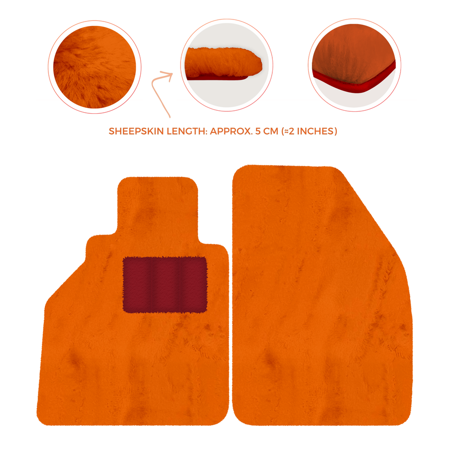 Tapis de voiture en peau de mouton pour Porsche 986 Boxster (1996-2004) - Longueur de peau de mouton, Options de couleur variées