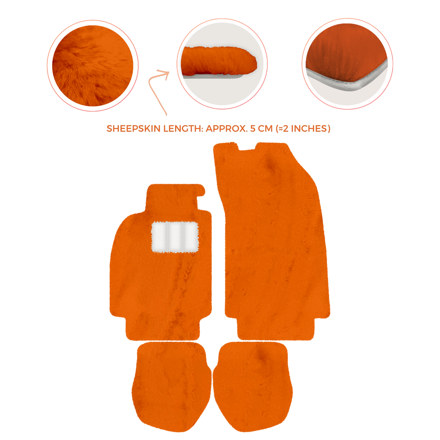Tapis de voiture en peau de mouton pour Porsche 911 - 964 (1989-1994) - Longueur de peau de mouton, Options de couleur variées