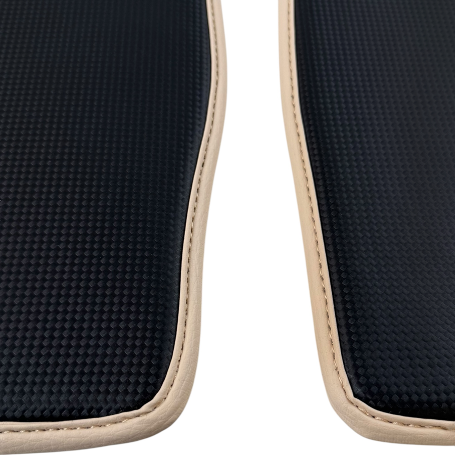 Tapis de voiture en fibre de carbone pour BMW i8 Series L12 L15 | Cuir crème